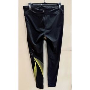 GAP Fit Black Neon Green Graphic Legging Running Outdoor Large